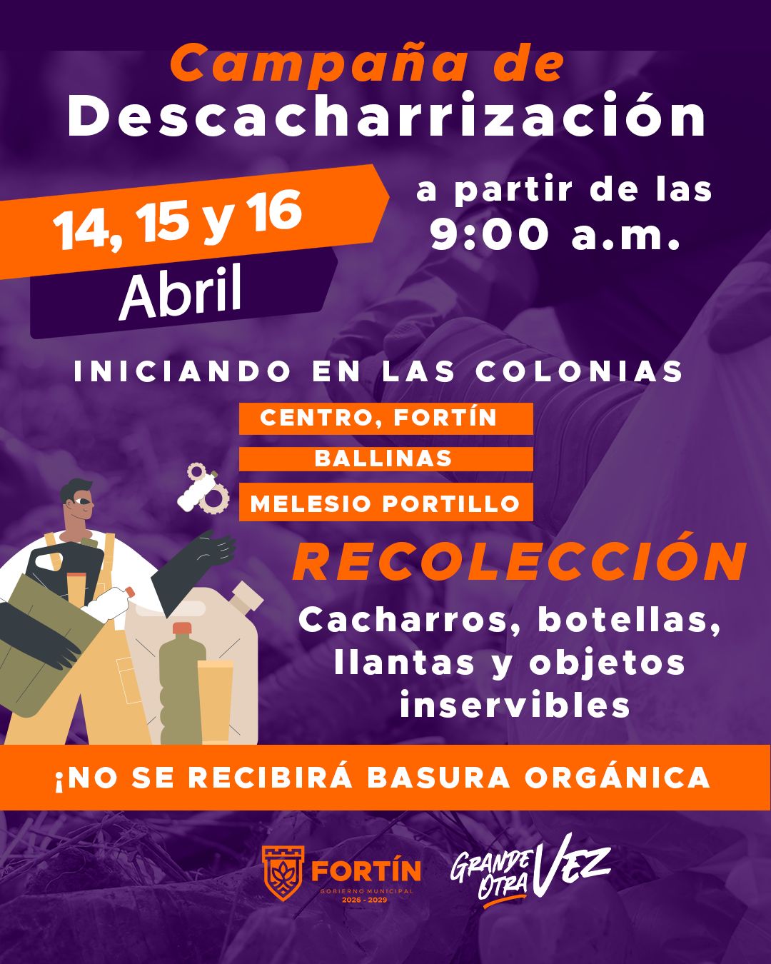 Convocan a participar en Campaña de Descacharrización. En Fortín.