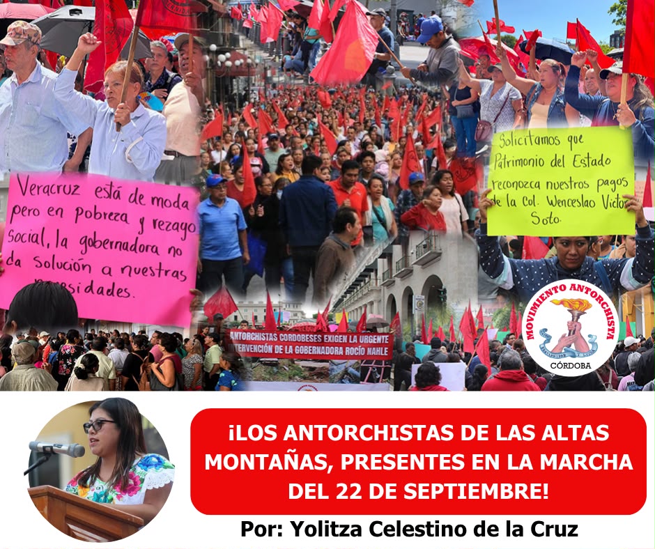 ¡Los antorchistas de las Altas Montañas, presentes en la marcha del 22 de septiembre!