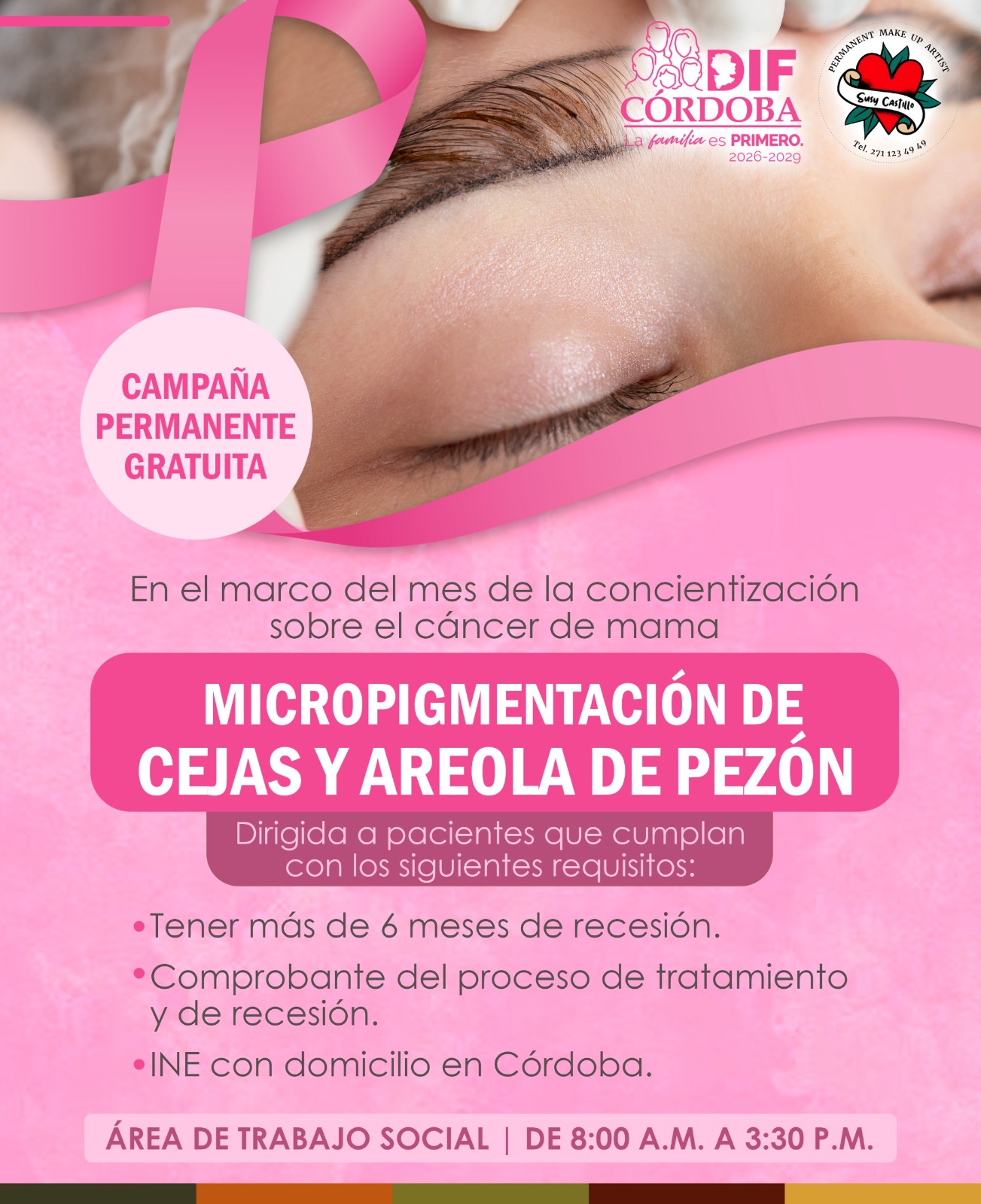 DIF Cordoba brinda micropigmentación permanente a pacientes que han superado el cáncer de mama