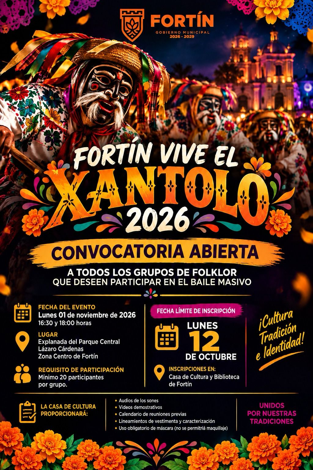 🎭🌼 ¡Fortín convoca a participar en el Xantolo 2026! 🌼🎭